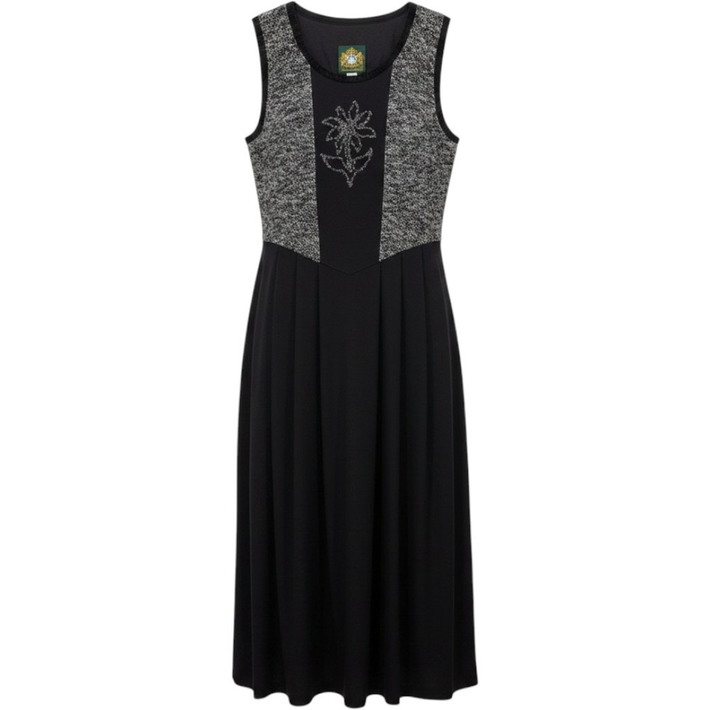 Hammerschmid Maxi Dress Women Medium Black Wool Blend Embroidered German Dirndl